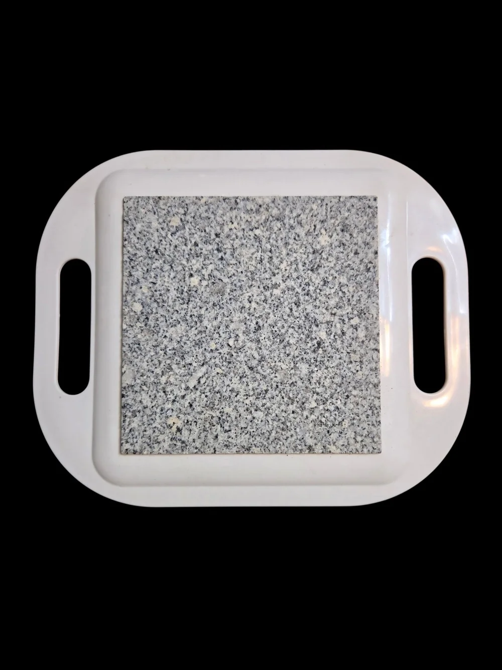 ​Microwaveable Granite Hot Plate Microwave Food Warmer with Handles Kitchen **